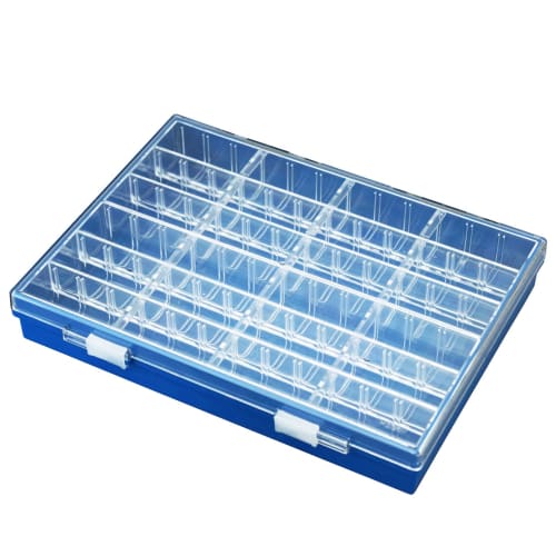 HOZAN Small Parts Case, B-10-CC, Blue, for Up To 72 Compartments, 180-degree Opening Lid, Curved Inner Box