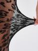 Leopard Print Sexy Vintage Jacquard Pantyhose Leg Slimming Stockings For Women, Thin Summer Black Base Socks