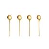 4Pcs Mini Teaspoon Set 18/8 Stainless Steel Gold Tea Spoon Small Silver Dessert Scoop Mirror Polished Tableware For Party