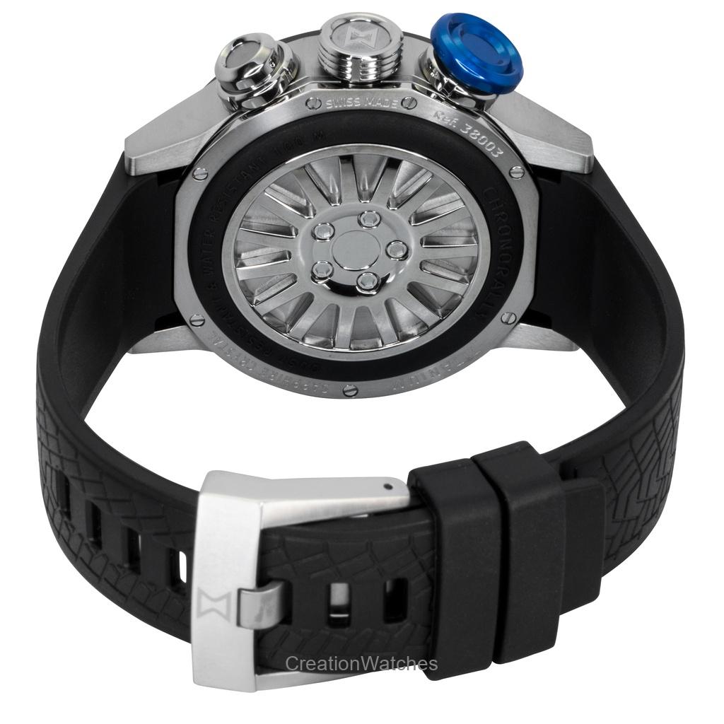 Edox Chronorally Chronograph Rubber Strap Grey Dial Quartz 38003-TINBU-GNBU 100M Men's Watch