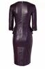 Casual Club Party Fashion Women's Purple Genuine Lambskin Leather Dress Stylish Handmade