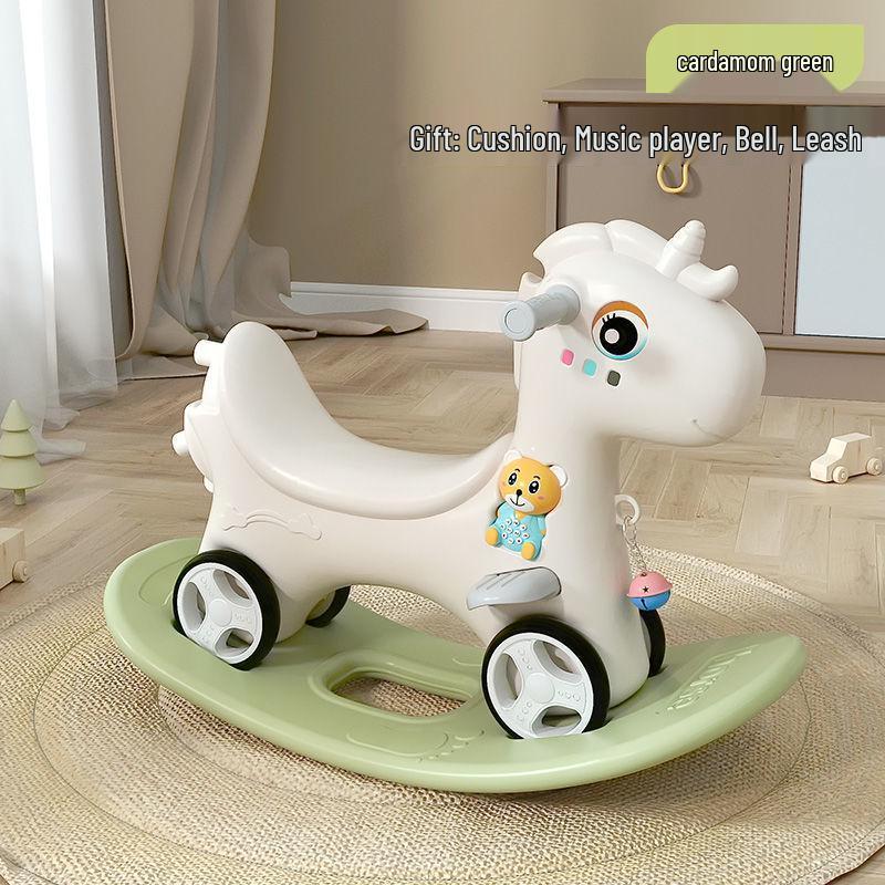 Wooden Infant Rocking Horse: Multi-Purpose Ride-On Toy for Boys & Girls – Ideal First Birthday Gift