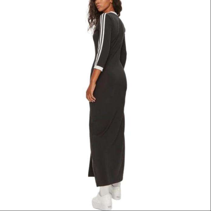 (WMNS) adidas Adicolor Classics 3-Streifen Maxikleid Asien-Größe 'Schwarz Weiß' Damen IK0439