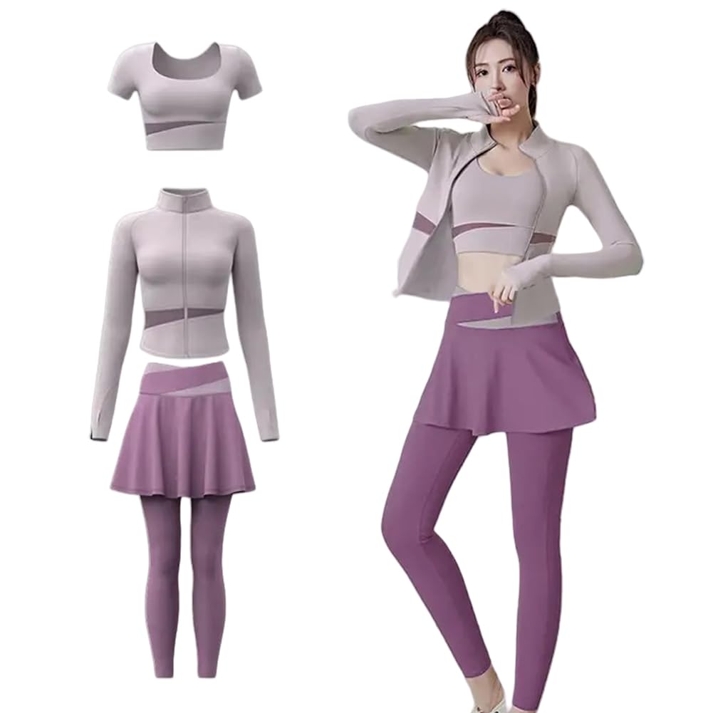 

Спортивная одежда MiraiHiraki Теннисный и спортивный бюстгальтер Размер Женский комплект из 3 предметов Одежда, Юбка, Леггинсы, (Фиолетовый, S) фиолетовый