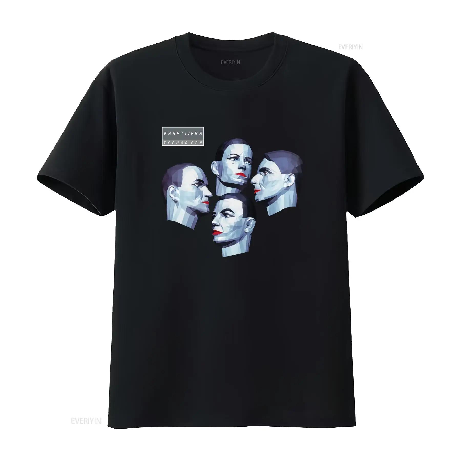 

Kraftwerk Techno Pop T shirt PVQD Electric Cafe Album Cover Design vintage Washed streetwear designer clothes Stylish - Men s... S разноцветный
