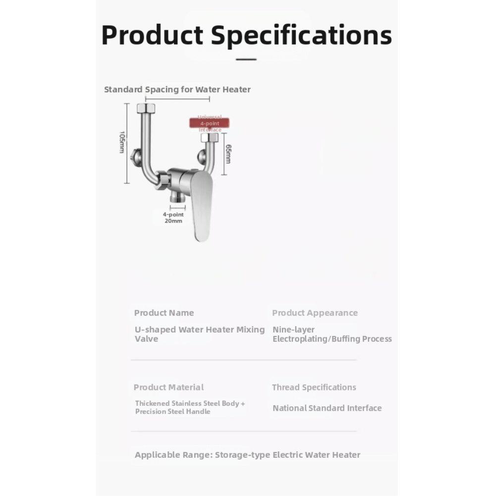 

Stainless Steel Electric Mixing Valve for Shower Home U Shaped Valve with Easy Installation and Temperature Control 1