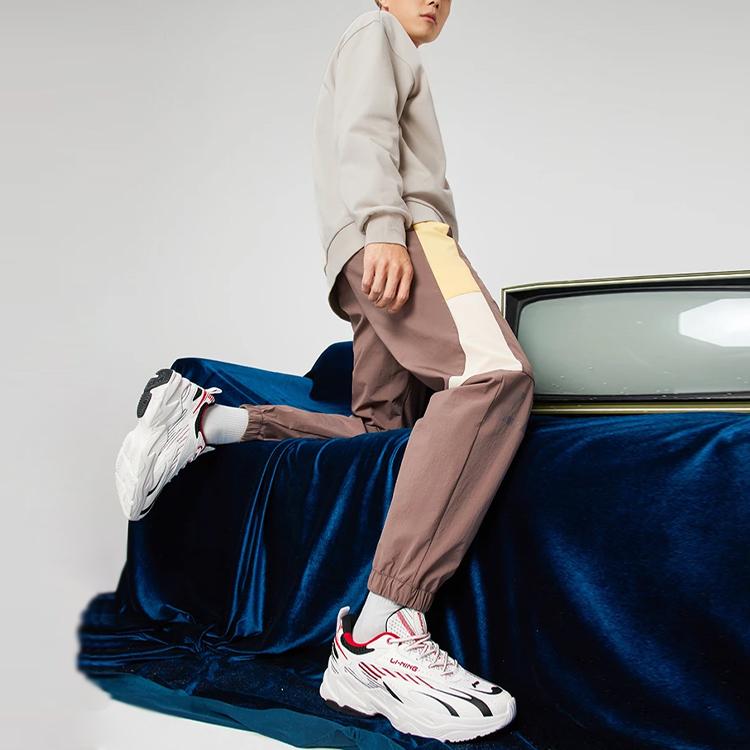 LiNing Sport Life Color Block Jogger Knit Pants Men Bottoms Pepper-Brown AYKS309-5