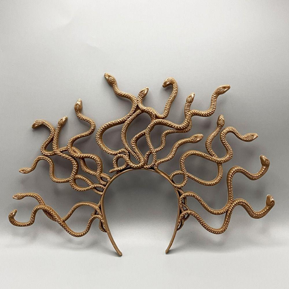 

Панк Обруч для волос со змеями Реалистичный Косплей Костюм Реквизит Новый Хэллоуин повязка на голову Принадлежности для вечеринки коричневый