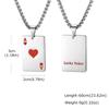 Collier pendentif carte à jouer As de Pique Hip Hop pour Homme Acier Inoxydable As de Cœur Collier Cartes à Jouer Bijoux Cadeaux