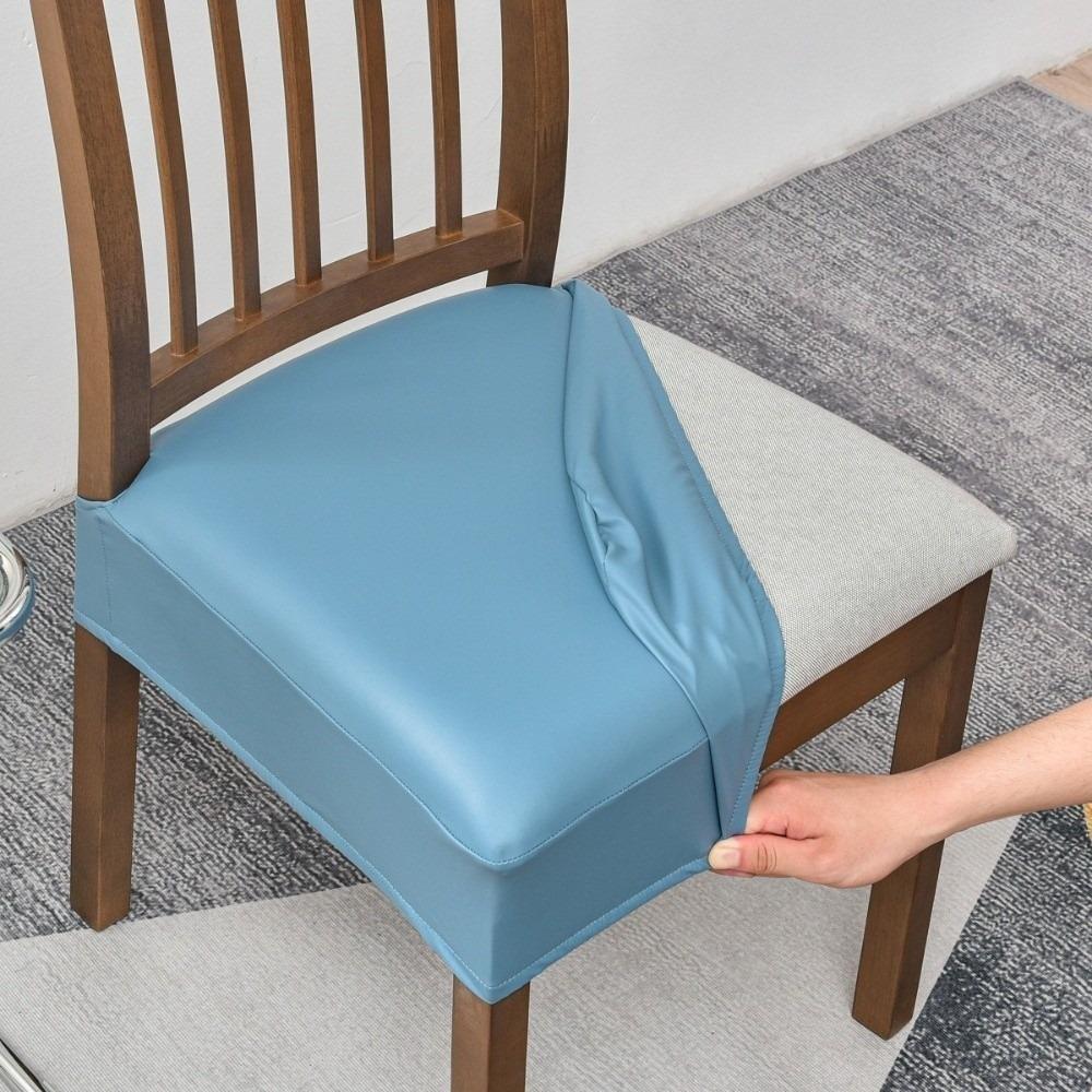 Wasserdichte Stuhlbezüge PU-Leder Elastische Sitzbezüge Schmutzabweisend Abnehmbarer Stuhlkissenbezug für Küche Esszimmer