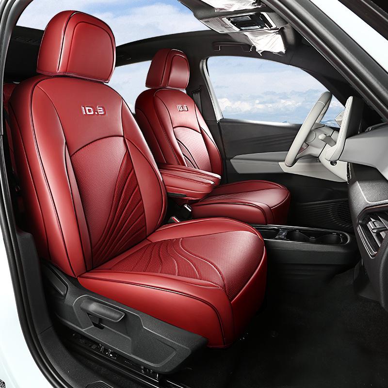 Custom Leather Seat Cushion Cover for ID.3 - Full Coverage, All Seasons