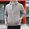 Herrenjacke Waffel Stehkragen Frühling und Herbst Samt Verdickt Knopfjacke Outdoor Lässig Warm Herrenjacke
