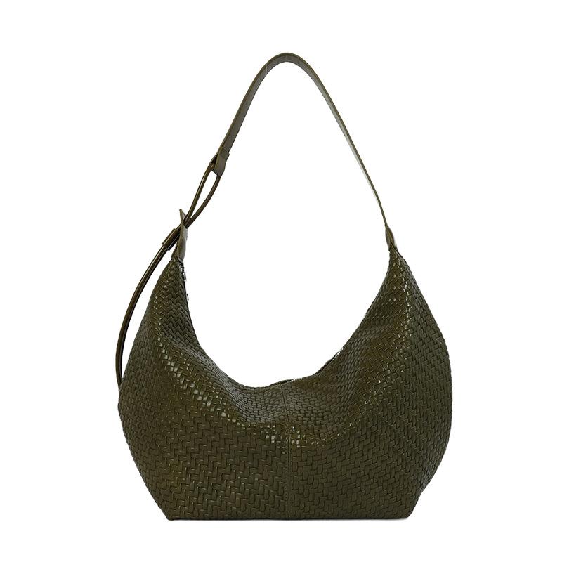 Stylish Woven Faux Leather Hobo Bag with Adjustable Shoulder Strap Large Capacity Casual Tote Purse