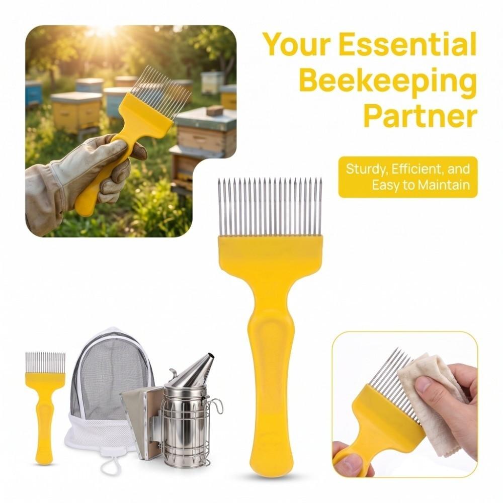 Yellow Honey Cutter Stainless Steel Beekeeping Fork Easy To Clean Uncapping Fork  Honey Uncapping