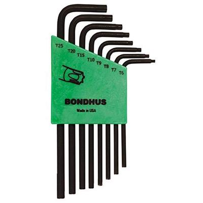 Long Black Set of 8 TLX8S 31832 [BONDHUS] Torx® L-wrench Set, Finish, (T6, T7, T8, T9, T10, T15, T20, T25) No.