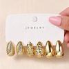 European and American new high-end gold personality exaggerated CCB earrings creative circle earrings set pair