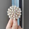 SKEDS Women Girls Elegnat High-end Flower Pearl Crystal Brooch Pin Fashion Exquisite Party Banquet Badges Corsages For Lady