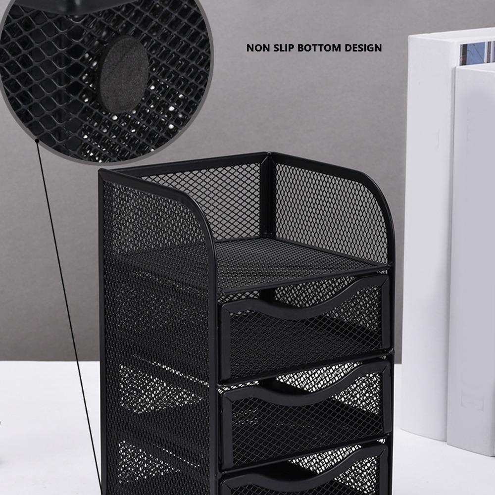 3 Drawers Desk Organizer Black Office Desk Organizer Desk Accessories Organizer For Office