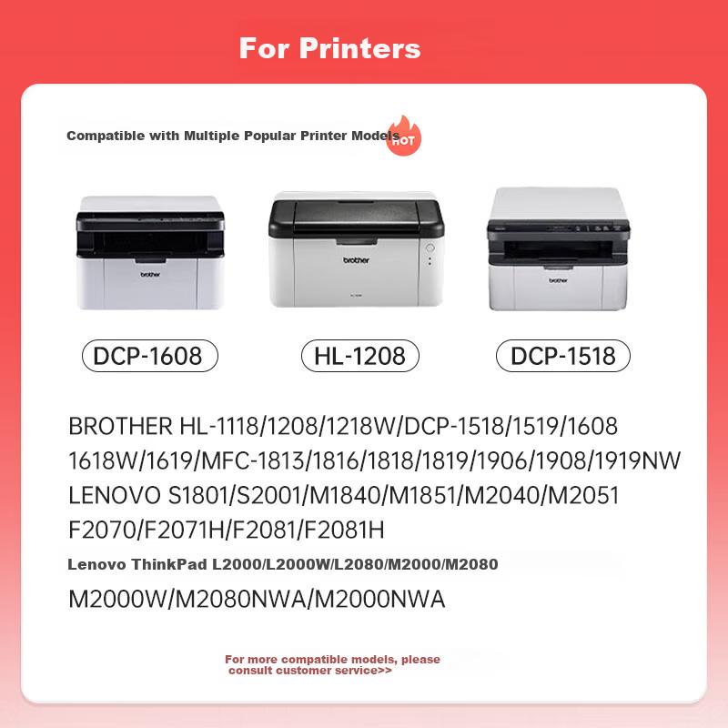 Yuqi TN1035 Toner Cartridge Compatible with Brother DCP1608, 1618w, Hl1208, 1118, 1218w, Mfc1919nw, 1908, 1818, 1819 Printers