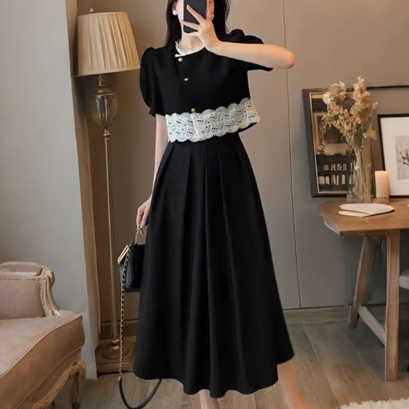 ZANZEA Women Short Sleeve Lace Splice Blouse and Long Skirts Summer Two Piece Suit Sets