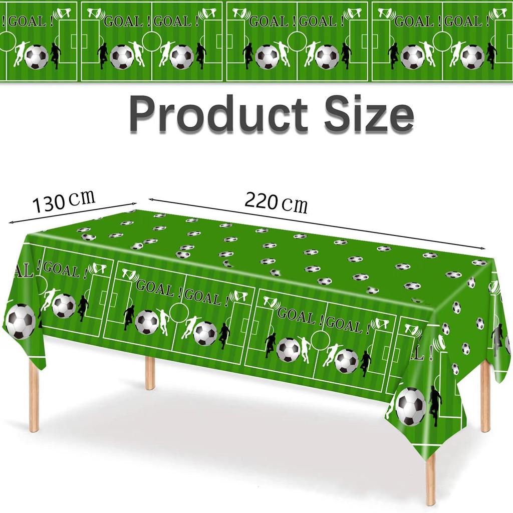 Football Birthday Party Decor Set: Plates, Cups, Tablecloth, Cutlery, Backdrop, Banner & Balloons.