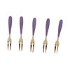 5Pcs Mini Size Snack Fork Rustless Steel Fruit Pick Fork Reusable Dessert Fork  Dessert Tasting