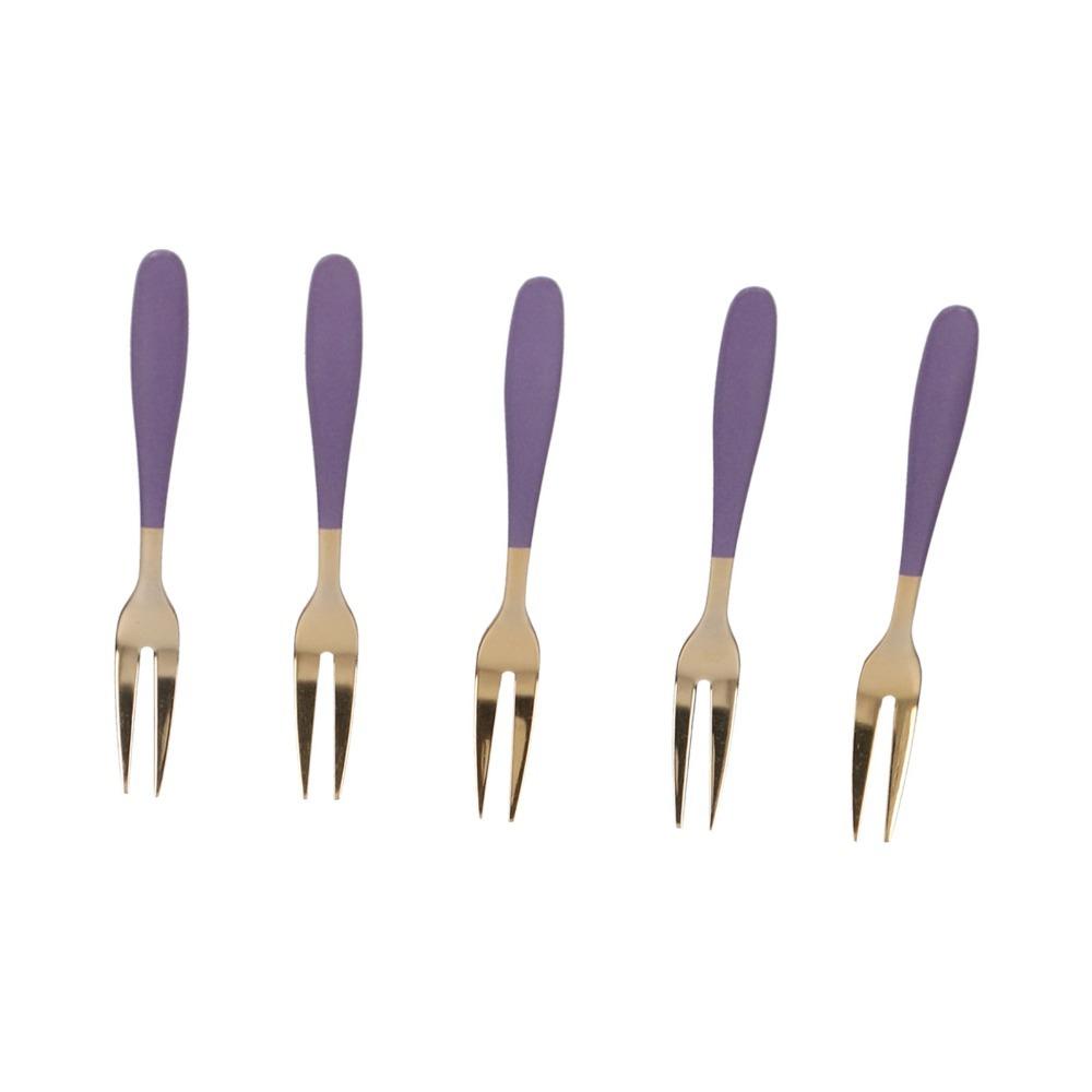 5Pcs Mini Size Snack Fork Rustless Steel Fruit Pick Fork Reusable Dessert Fork Dessert Tasting