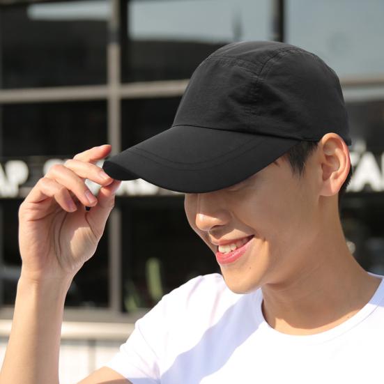 Unisex Sun Hat with Adjustable Buckle Solid Color Sun Protection Caps with Wide Brim Anti-UV Caps for Camping Hiking