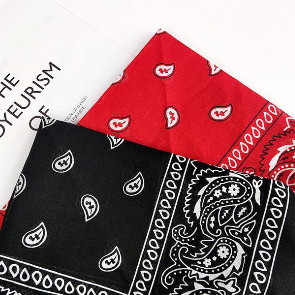 Trifong Bandana Red Handkerchief Adult Bandana Paisley Red 100% Cotton Cotton Bandana Men's Unisex 55cm x 55cm KC-D