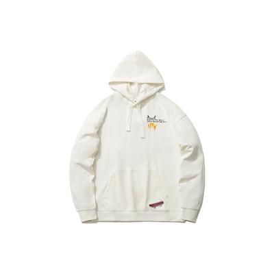 Li Ning CF Lässiger Sport-Pullover Langarm-Hoodie Unisex-Hoodies Off-White AWDR506-1