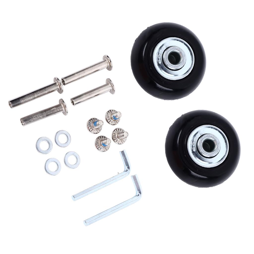 2Pcs Luggage Wheels Flexible Rotating Ultra Quiet Strong Rubber Metal Suitcase Caster with Screws for Replacement