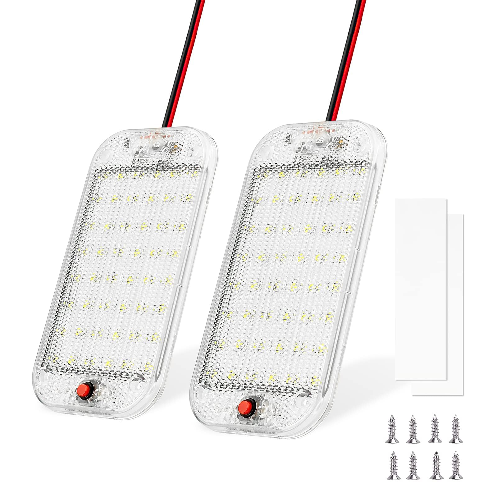 

48LED/72 светодиодная панельная лампа для чтения в салоне автомобиля, высокая яркость, освещение салона для фургона, грузовика, автофургона, лодки, кемпера, полоса освещения 12-80 В