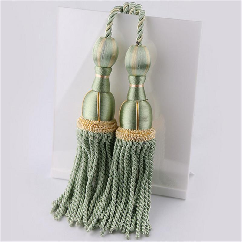 1 Pair Window Curtain Accessories Crystal Hanging Balls Tassel Hand Knitting