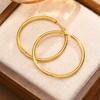Vintage Metal Big Round Hoop Earrings for Women,Statement  Dangle Earrings,Stainless Steel Gold Plated Earring Jewelry Gifts