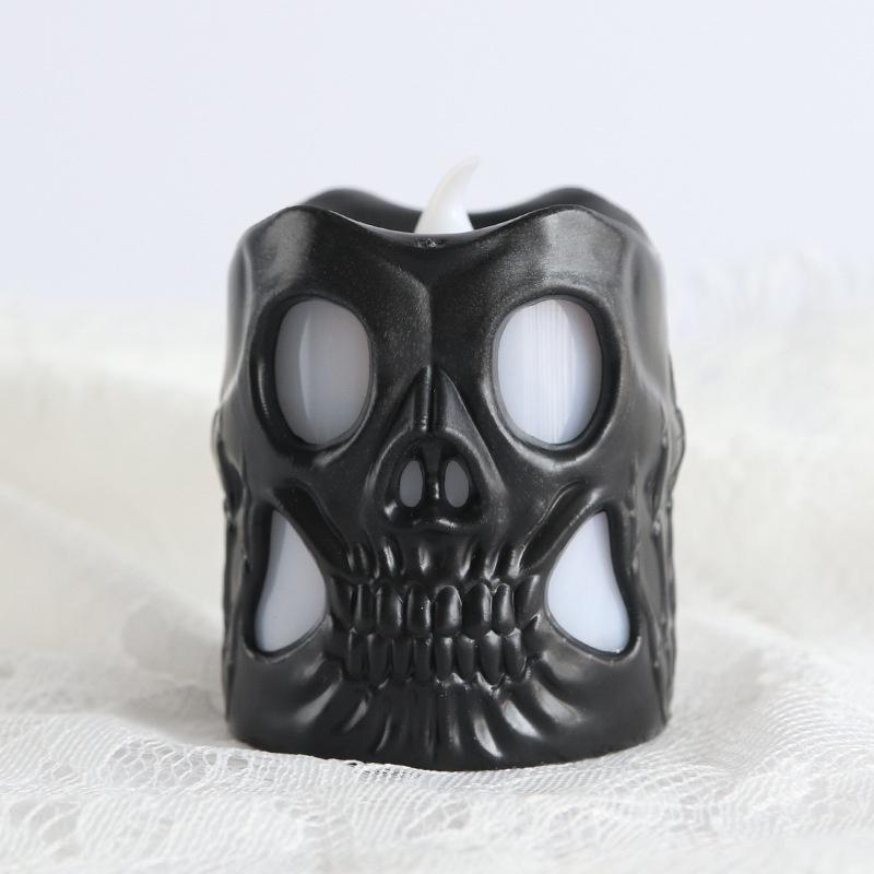 Halloween Skelett Kerzenlicht Dekorationszubehör Nachtlicht LED Siebenfarbig Elektronisch Blinkendes Kürbislicht