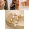 Sophisticated 2023 Gold Geometric Long Pearl Earrings Classy Winter Fashion