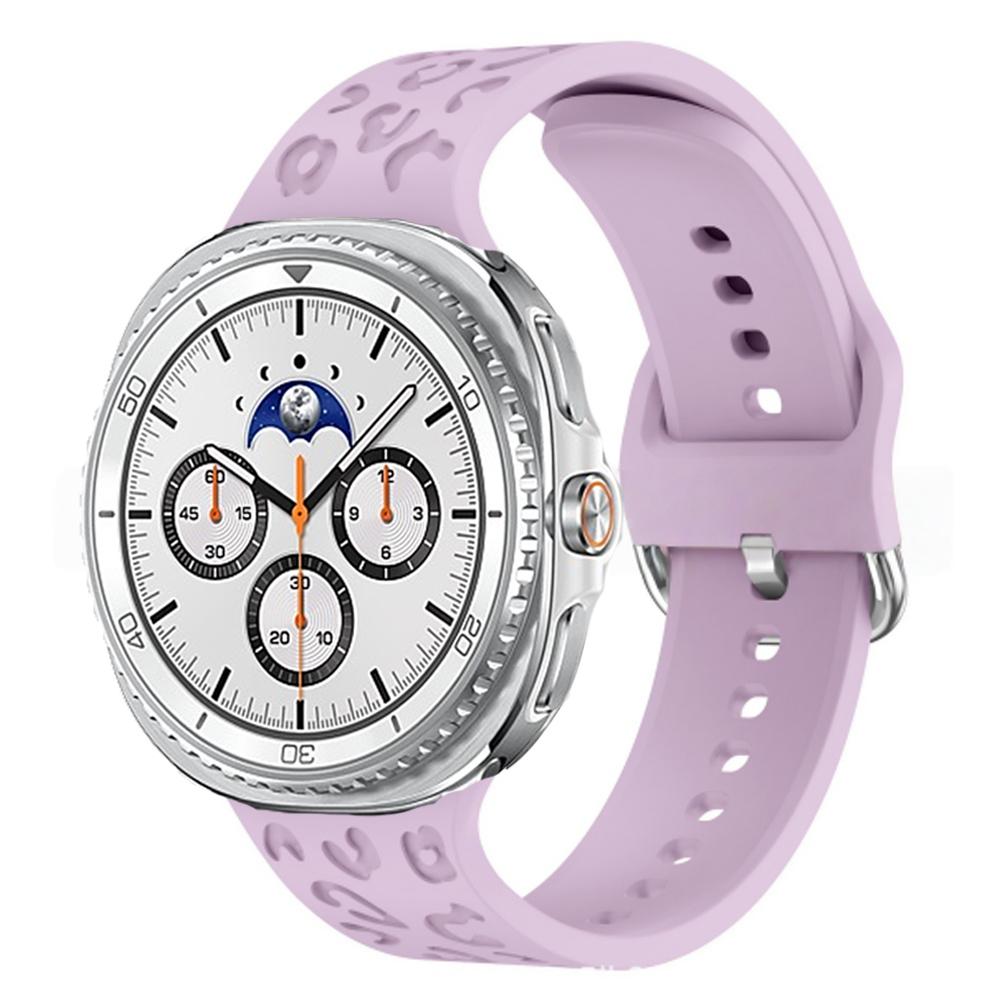 

Engraved band For Samsung Galaxy Watch 8 classic 46mm sport Silicone Leopard loop Bracelet correa Galaxy watch 8 40mm/44mm strap Galaxy8 classic 46mm лавандовий