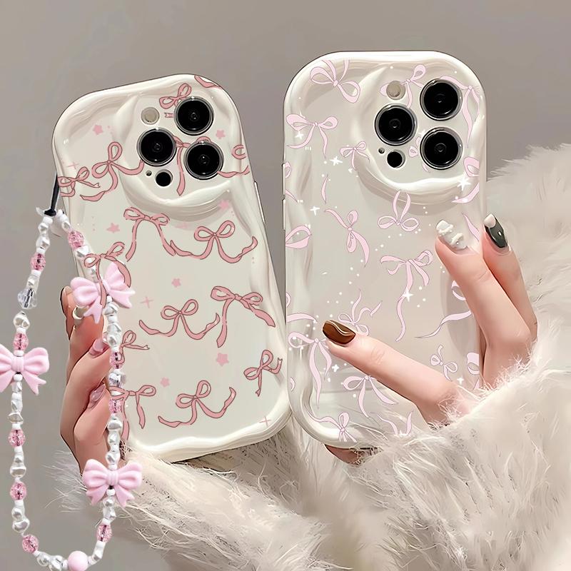 Korea Cute Star Bow Pattern Chain Case For Xiaomi Redmi 15 15C 14C 13C 12C 13 12 A5 Note 12 13 14 Pro Plus 5G 11S 10 11 Pro 4G
