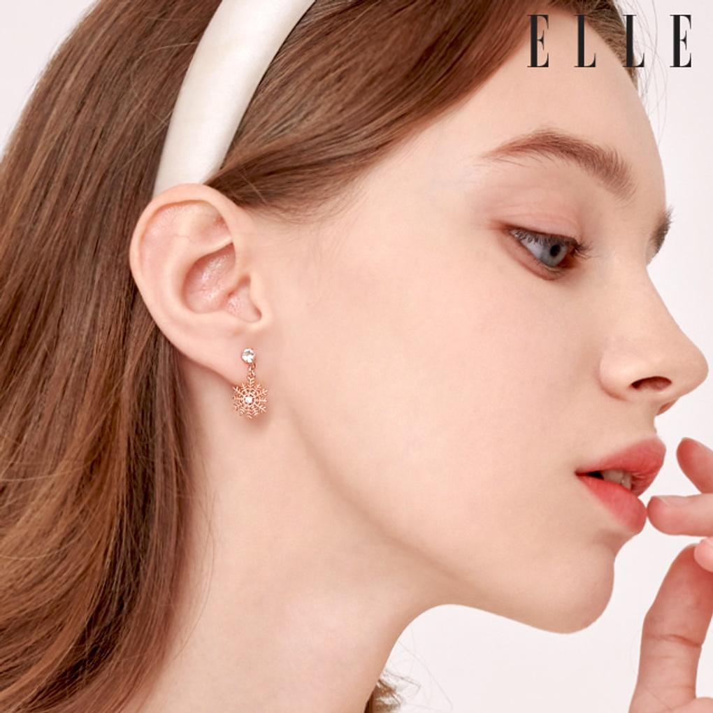 14K Schnee Bling Ohrringe (Goldene Anstecknadel) ELGPEE419