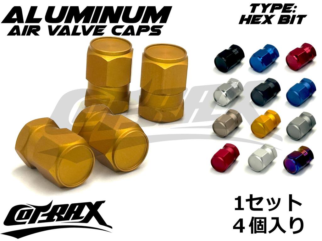 [COTRAX] Aluminum Air Valve Cap, Set of 4, Compatible with