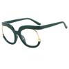 Damen Übergroße Lesebrille Herren Blaulichtfilter Alterssichtigkeit Brille Mode Einzigartige Runde Fassungen Dekorative Brille Dioptrie