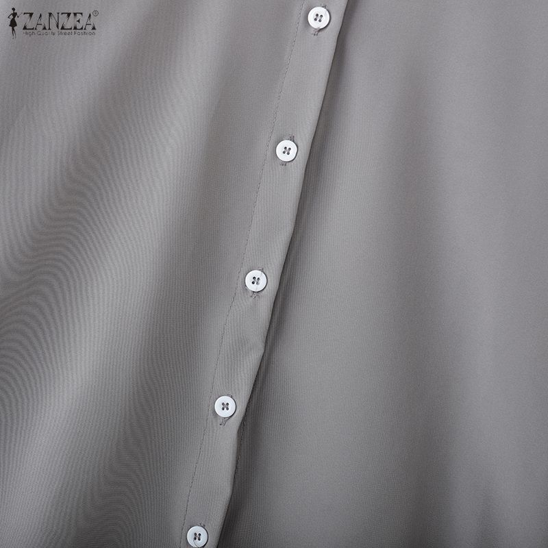 ZANZEA Women Classic Casual Turn Down Collar Long Sleeve Blouse