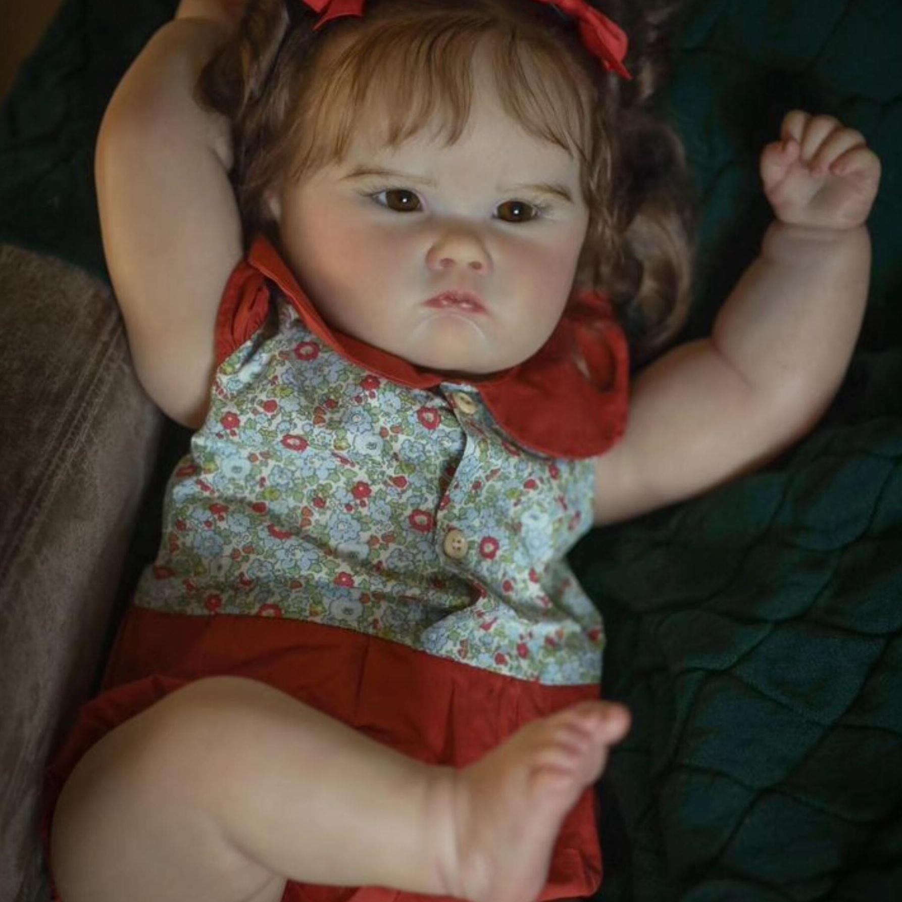 

BZDOLL 60cm Soft Vinyl Reborn Baby Doll with 3D Paint Skin and Vascular Vein Like Real Princess Toddler Girl Bedtime Toy Art Gift for Kids Birthday cloth body doll