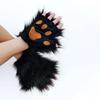 3PCS Handmade Faux Fur Masque Fox Masque Handmade Faux Fur Cat Fox Masquerade Kit for Halloween Party Cosplay Therian