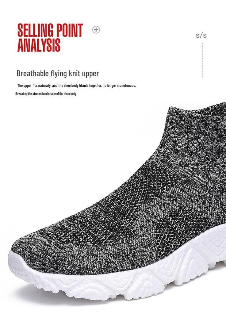Scarpe da Corsa High-Top Slip-On in Mesh Flyknit da Uomo 2026 - Calzature Sportive Casual Autunnali Comode