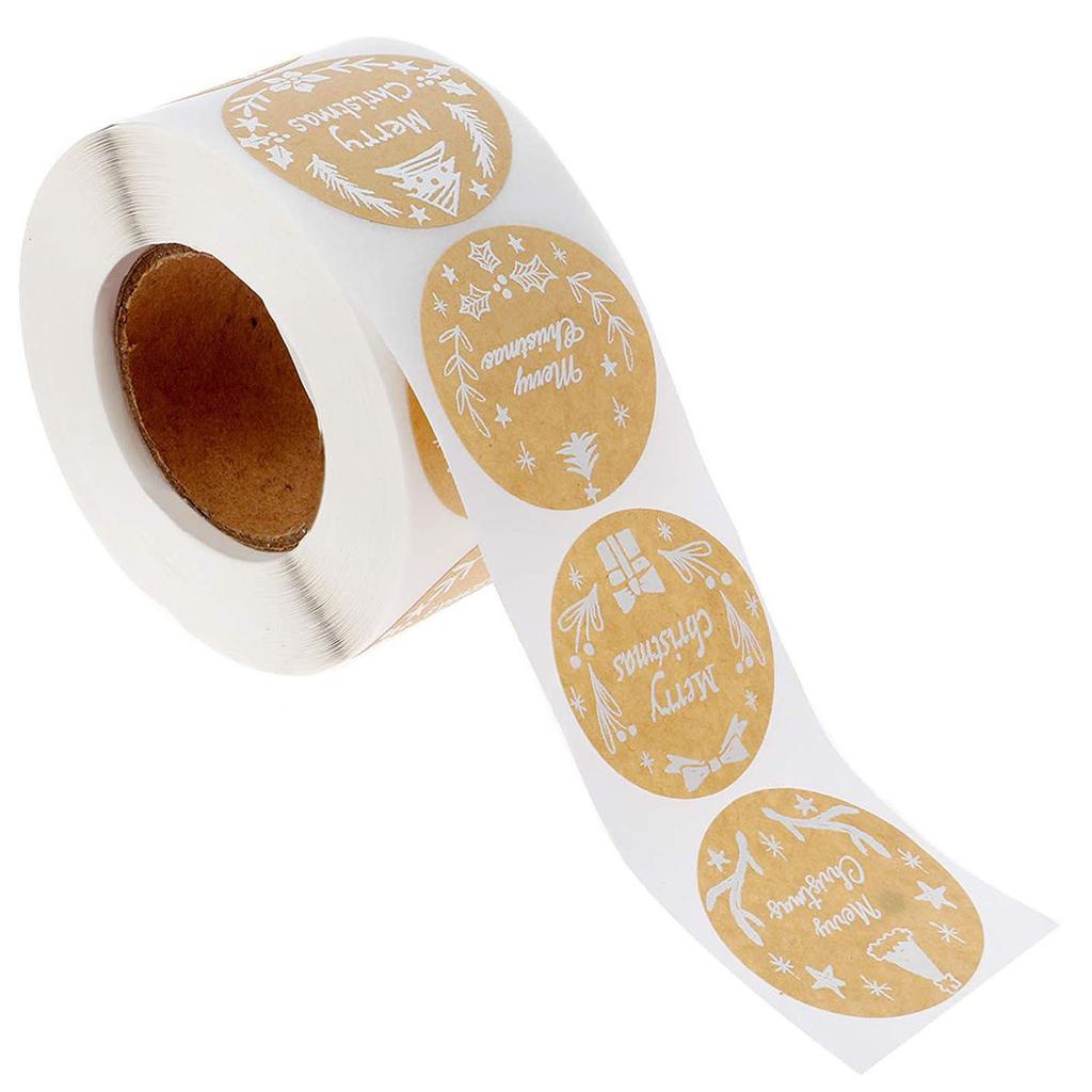 Roll Up Sticker Christmas Day Decorative Gift Series Self-adhesive Sticker Label