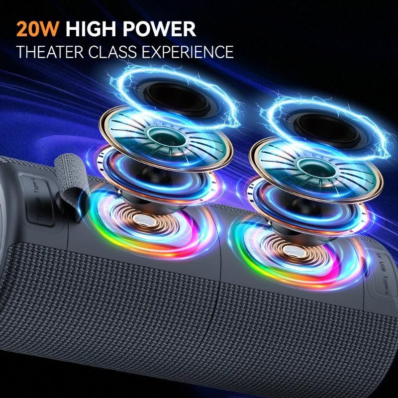 20W Przenośny Głośnik Bluetooth Wielofunkcyjny Dzielona Konstrukcja Kolorowe Światła Obsługa TWS i Karty TF na Imprezy i Sporty na Świeżym Powietrzu