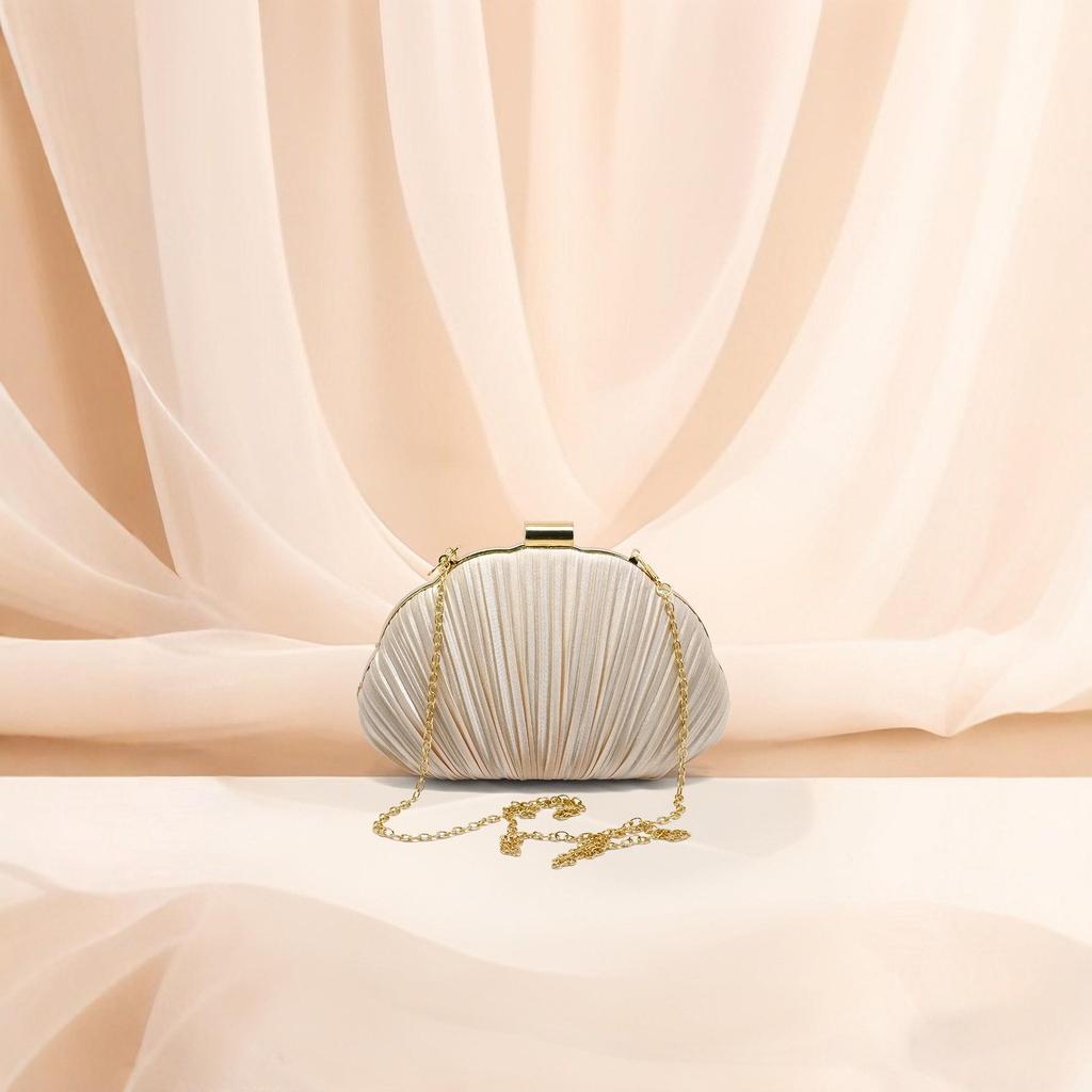 Elegant Pleated Evening Clutch: Versatile Formal Qipao Handbag