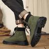 2024 Herbst Neue Britischer Stil Herren Lederstiefel High Top Dicke Sohle Einfarbig Modetrend Herrenstiefel