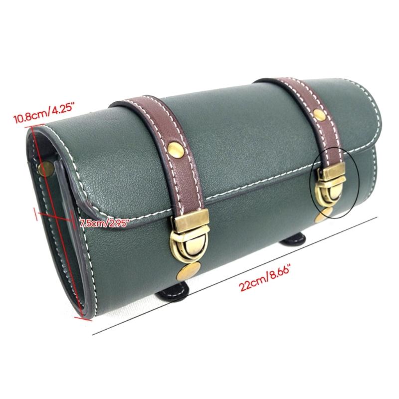Motorcycles Handlebar Bag Saddlebag, Leathers Handmade Motorcycles Fork Bag Roll, Durable Storage Tool Pouch with Straps